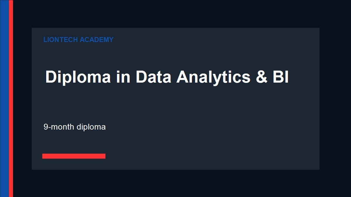Diploma in Data Analytics & Business Intelligence portal application